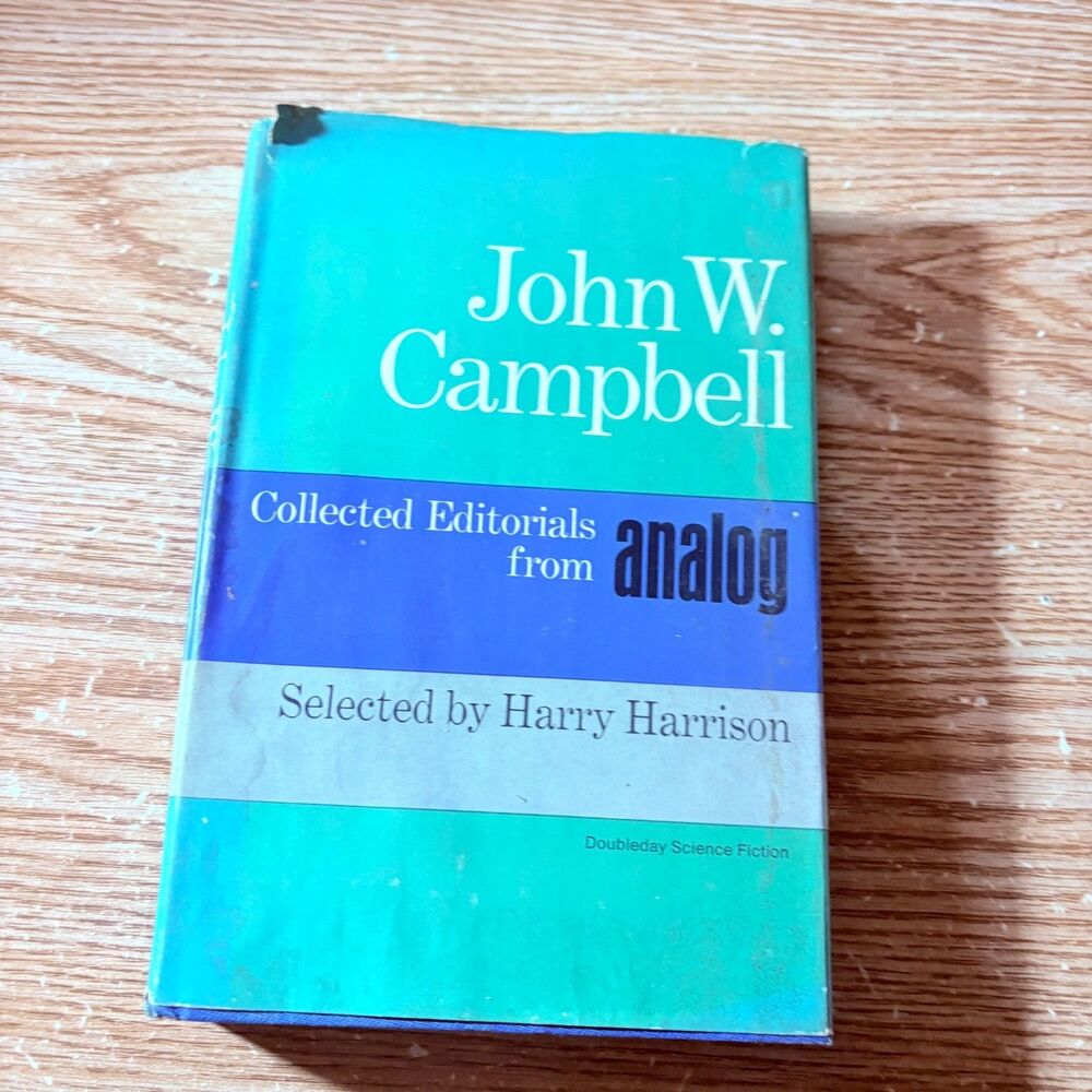 John W. Campbell:Collected Editorials from Analog 1966-1st Ed, Vtg H/C Book DJ